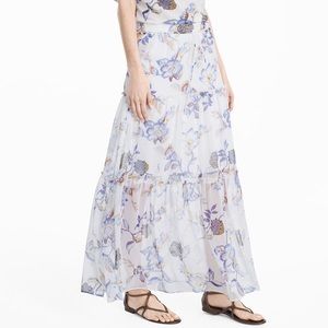 White House Black Market white floral maxi skirt